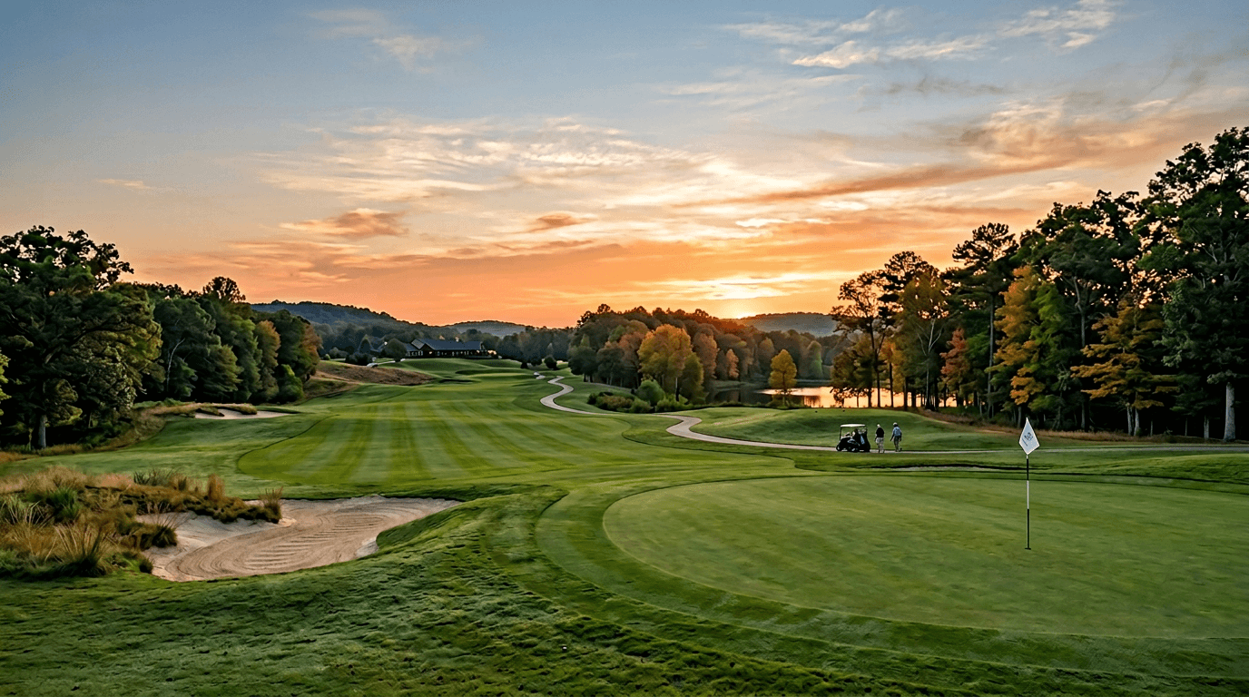 Golf course at golden hour